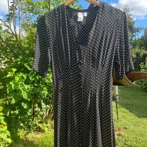 Black & White Polkadot Express Dress Vintage